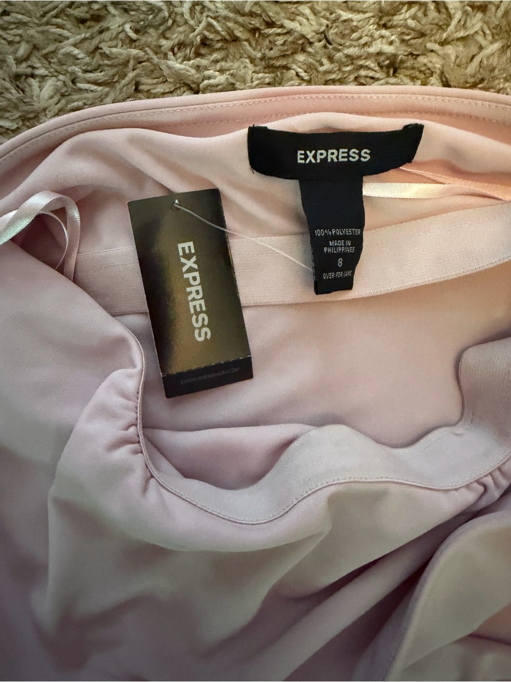 Express Pink Strapless Ruffle Dress - Picture 3 of 3